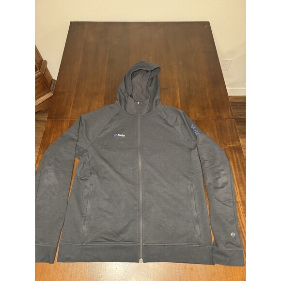 Lululemon City Sweat Hoodie Men's Large Black Full Zip Active M3CBZS Meta Logo
